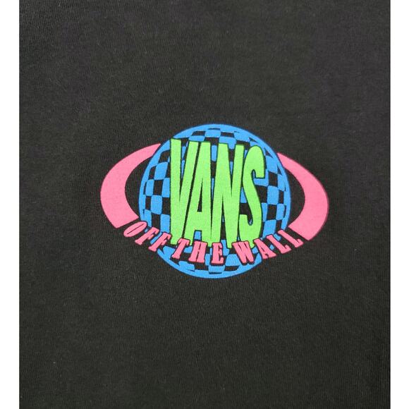 Vans | Black Long Sleeve T-Shirt with Neon Graphics | Size Small - Picture 2 of 5